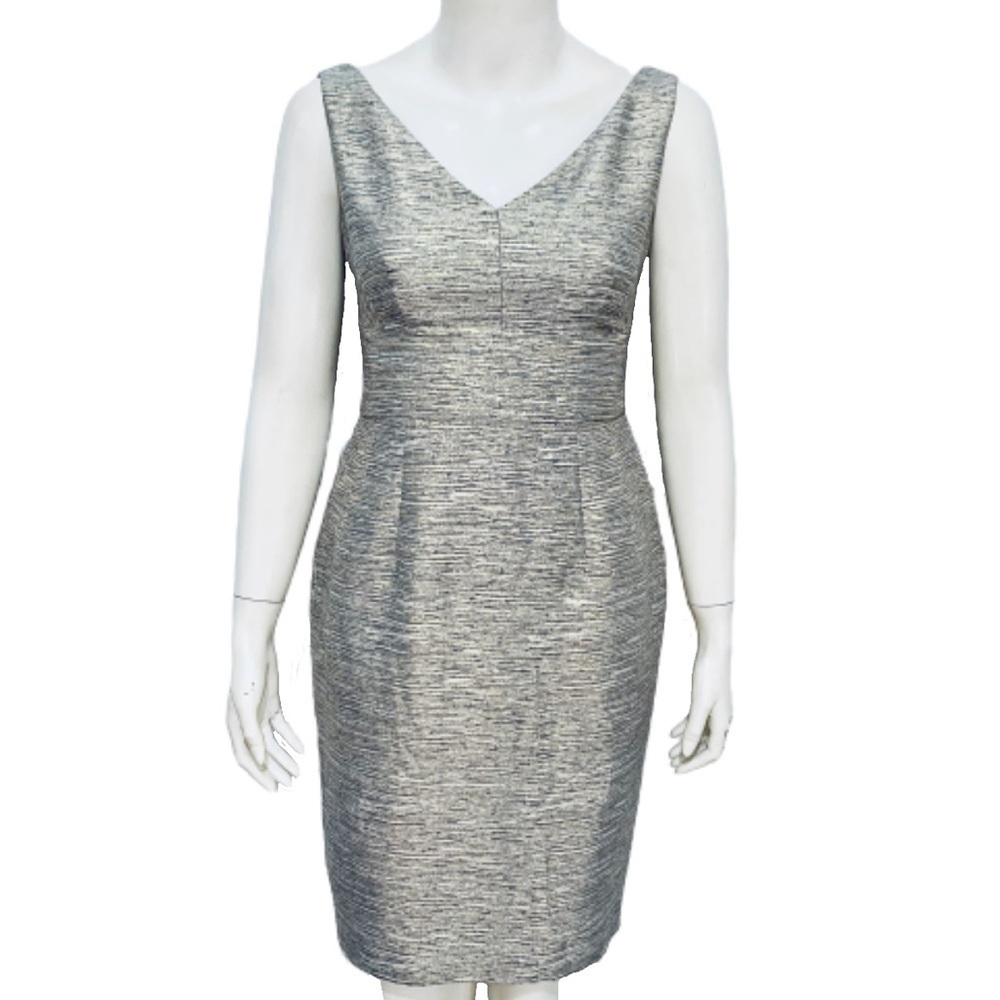 JONES NEW YORK | Petite Metallic Gold Fitted Dress